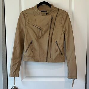 DEA The Label Women's Sz. 4 Biker Moto Jacket Nude Butter Soft Lamb Leather